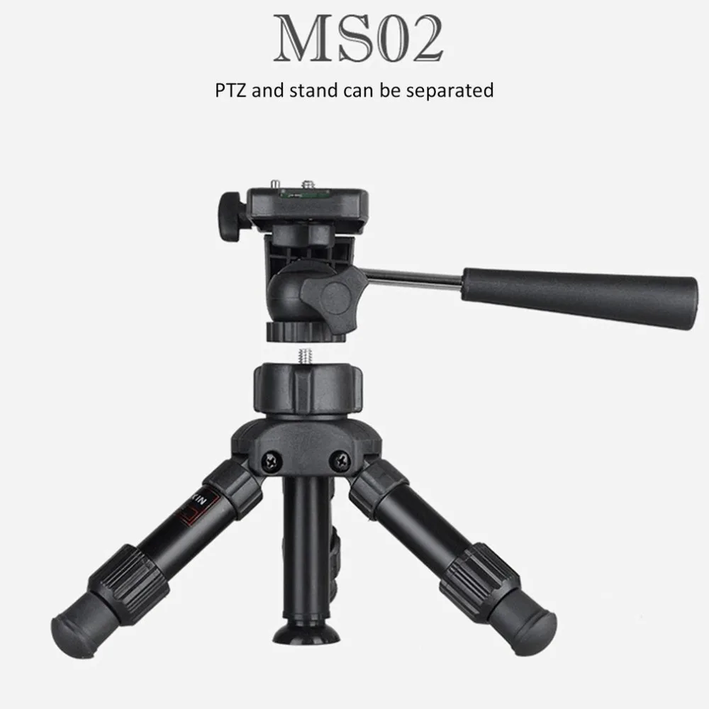 MS02 Настольный профессиональный дорожный штатив-Трипод для камеры Canon DSLR camera Camcorder Mini Портативный штатив для камеры телефона