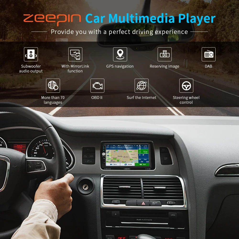 ZEEPIN WN7092S 7 дюймовый Bluetooth 4 0 2 Din Автомобильный мультимедийный плеер с Android 9 Системы