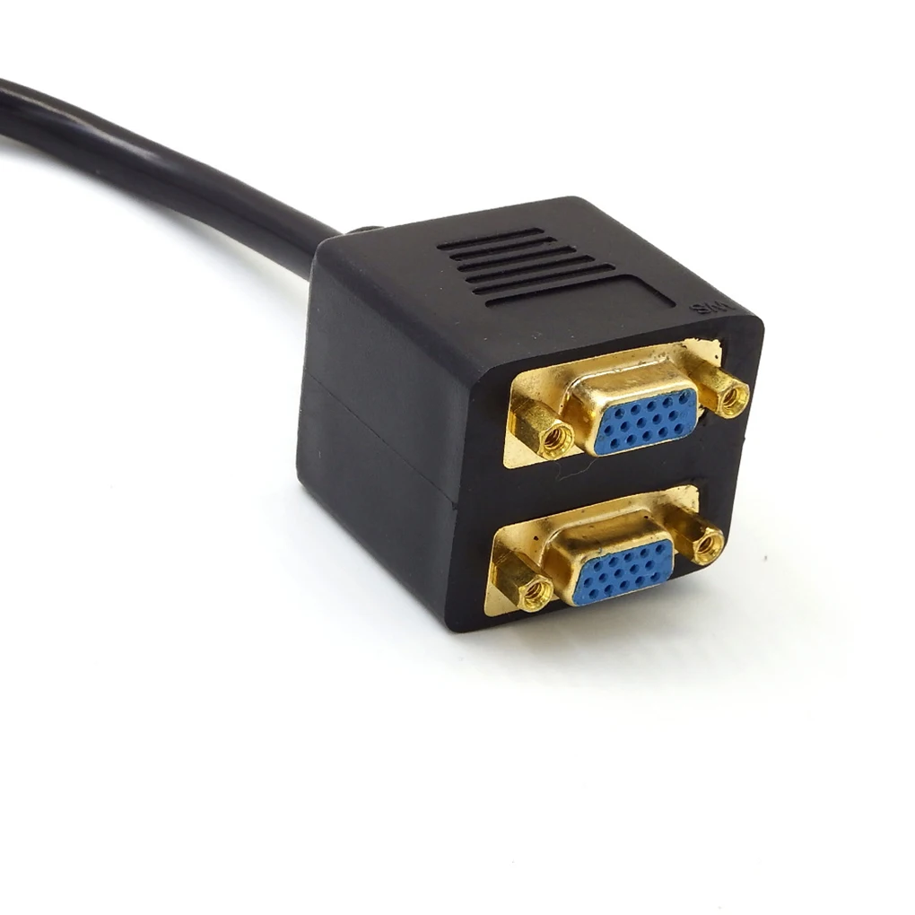 DVI-I разветвитель для кабеля VGA 1 Мужской вход 2 Женский выходной адаптер Шнур Компьютерные аксессуары