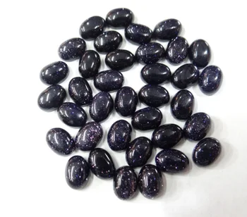 

wholesale 50Pcs 6x8mm natural Blue sand stone oval no hole cabochon Flat bottom beads for jewelry making necklace accessories