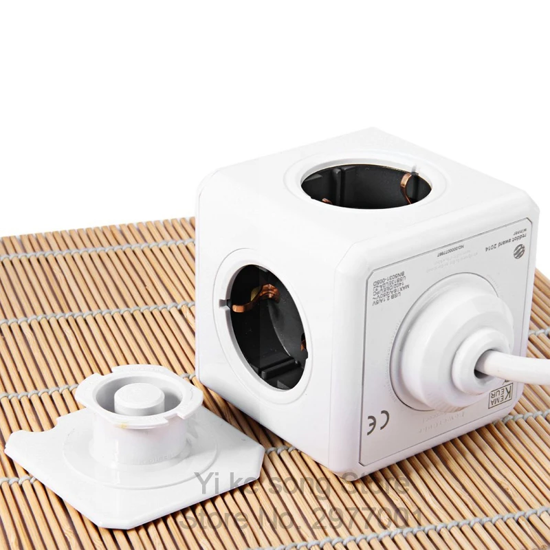 Original Allocacoc Smart Home Plug Electronic Power Strip EU Socket 2 USB 4 Sockets Standard Charging Plug Interface Extension