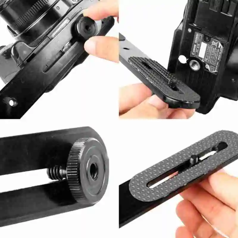 Универсальный двойной кронштейн алюминиевый сплав держатель для DSLR вспышка для фотоаппарата для Canon Nikon sony Pentax Т-образный держатель