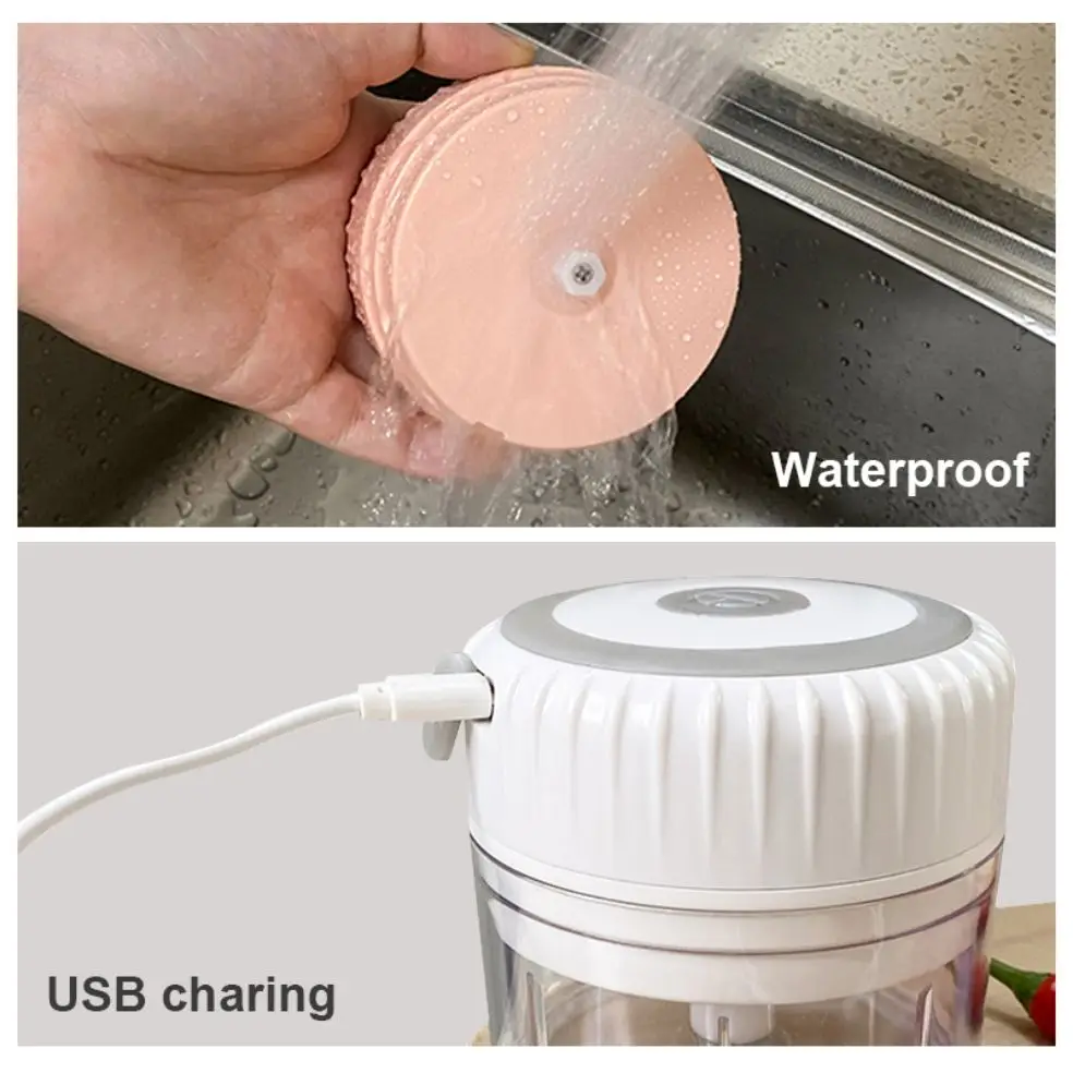 100 250mL Mini Electric Garlic Chopper Ginger Masher Machine Chili Vegetable Crusher Kitchen Tool Sturdy Durable USB Charging electric vegetable chopper