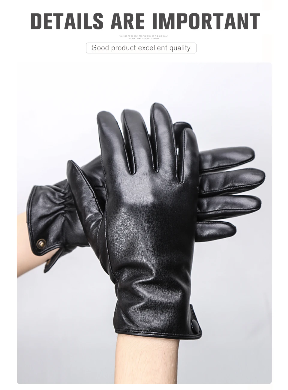 New products Winter gloves for men sheepskin Men's gloves keep warm men's winter gloves high-end men's leather gloves-8011Y