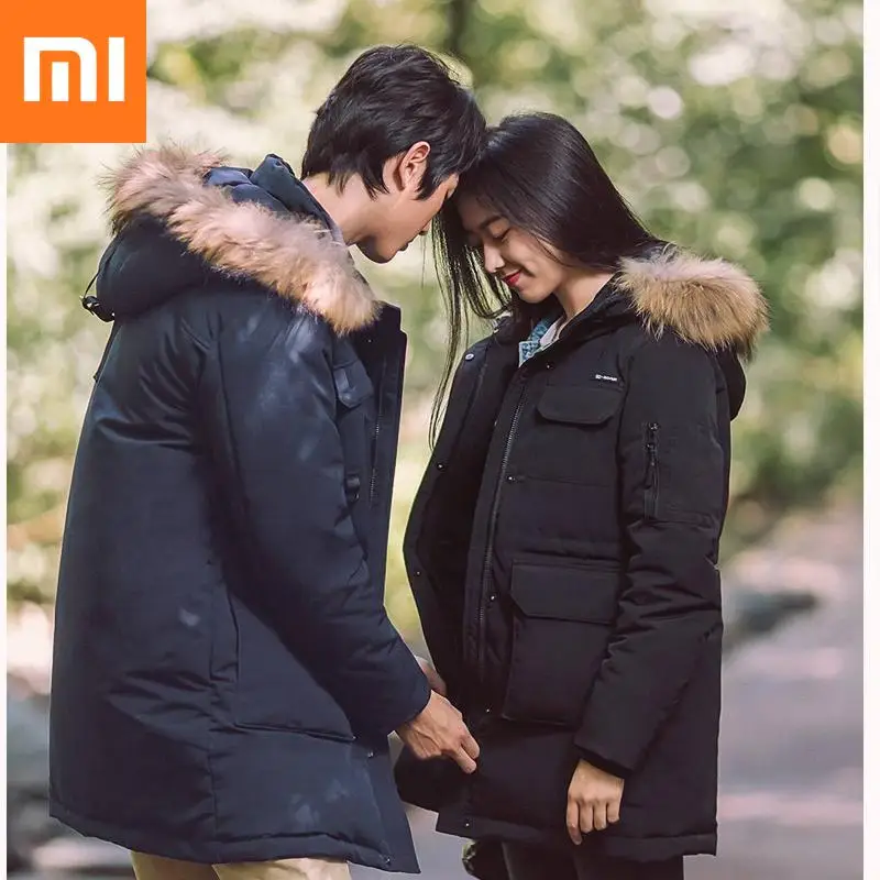 Новое зимнее пальто Xiaomi 90 для активного отдыха длинный пуховик 80% гусиное IP4