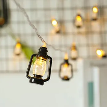 

Halloween Creation Modeling Lights Battery Retro Kerosene String Wall Door Hanging Lantern Home Room Party Lamp Rave Decorations