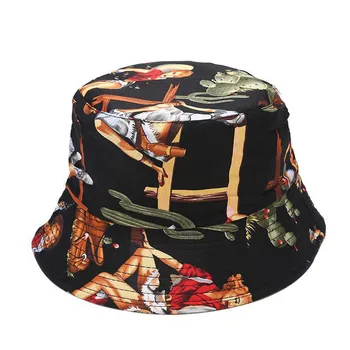 

Unisex Bucket hat women men print caps for men's panama bucket hat dropshipping fishing caps