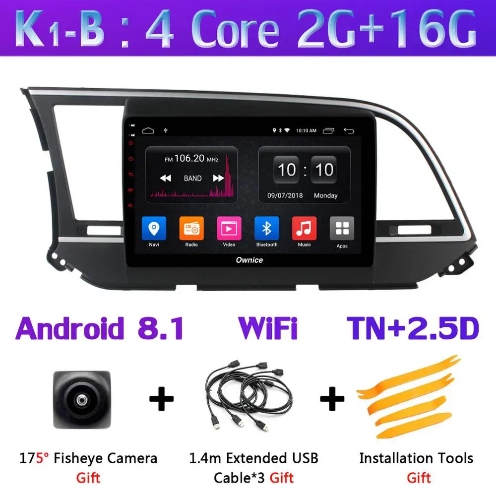 360 ° Pano ram ic 4×камера 4G ram+ 64G rom Android 9,0 автомагнитола для hyundai Elantra 6- gps Navi SPDIF DSP CarPlay stero - Цвет: K1-B