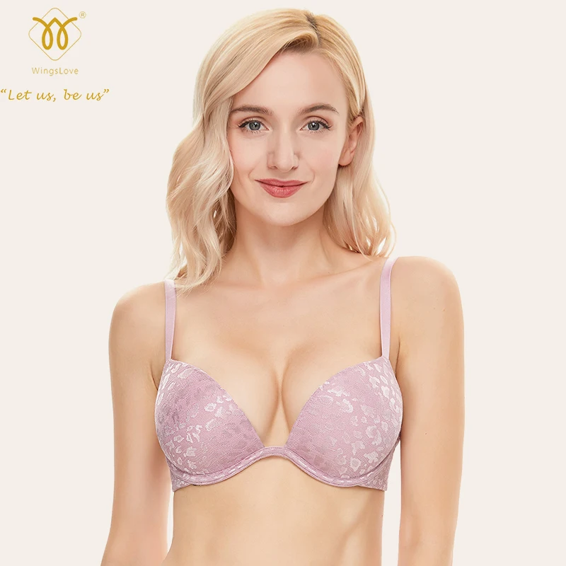 Wingslove Women's Push Up Bra Thick Cup Seamless Underwire Brassiere