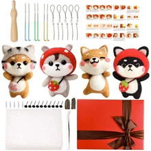 Miusie agulha felting starter kit com 6 pçs agulha colorida diy kit para festival e artesanato felting suprimentos com instruções