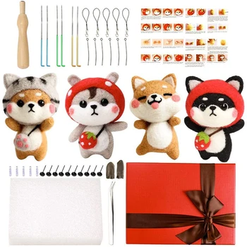 

MIUSIE Needle Felting Starter Kit with 6Pcs Colorful Needle DIY Kit For Festival and Crafts Felting Supplies With Instructions