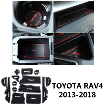

For Toyota RAV4 40 XA40 2013 2014 2015 2017 2018 Rubber Slot Pad Non-slip Cup Mats Silica Gel Anti Slip Door Groove Mat