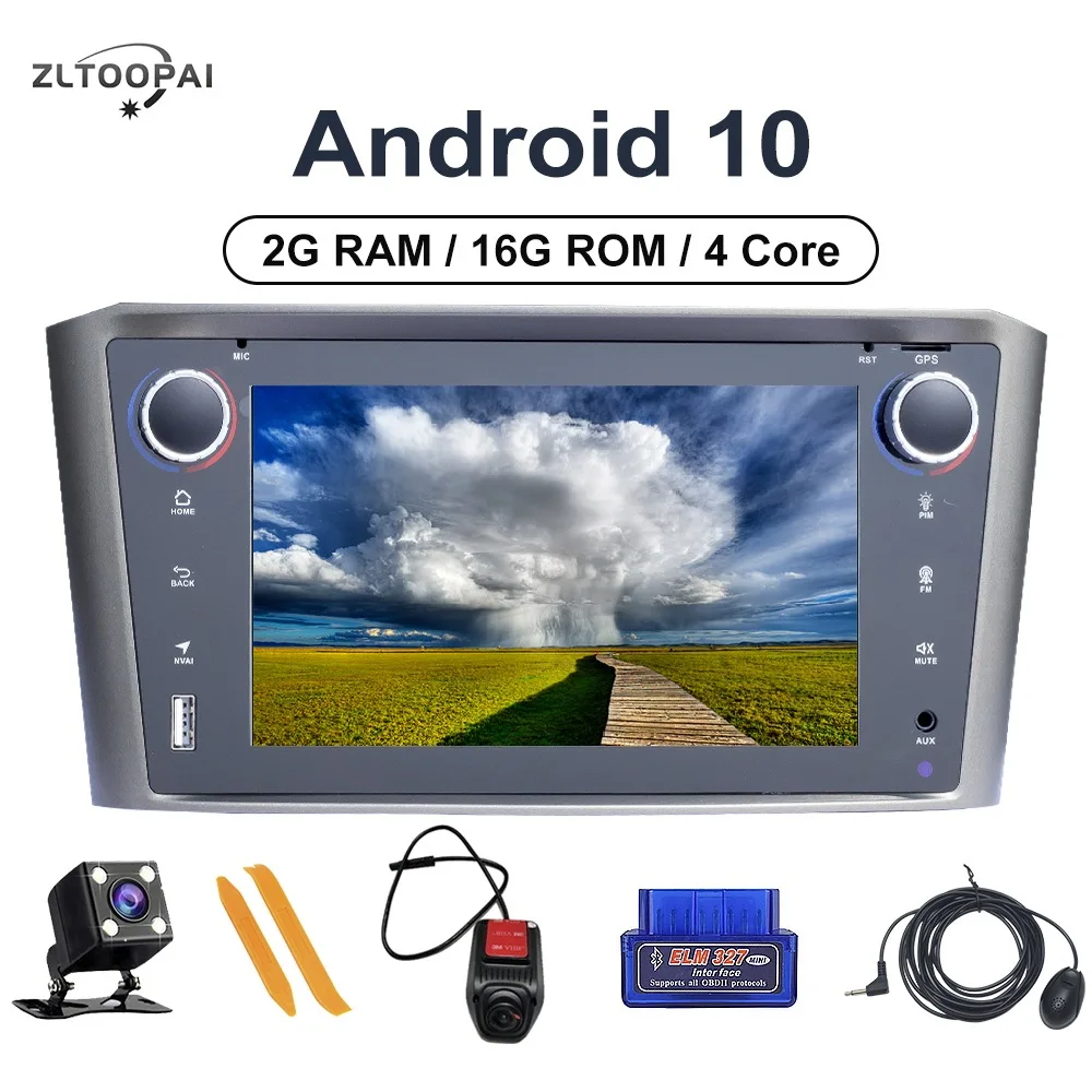 Автомагнитола ZLTOOPAI мультимедийный плеер для Toyota Avensis T25 2002 2003 2004 2005 2008 с GPS