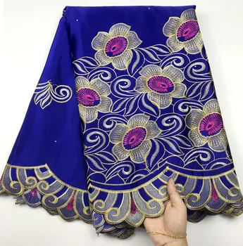 

Latest african lace fabric 2020 high quality embroidered african george lace fabric 5yards nigerian lace fabric for dress A04