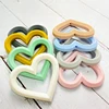 5pcs Heart Silicone teether Beads BPA Free Baby Teether Necklace Food Grade Silicone DIY Jewelry Making Accessories 3