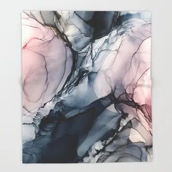 

Abstract Coral Fleece Design Blush Navy and Gray Abstract Calm Clouds Blankets Sofa Throw Blanket 125x200 Fleece Bed Throws