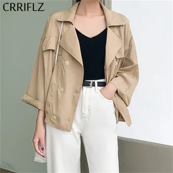 

Women Casual Turn-down Collar Loose Polyester Single Breasted Full Solid Regular CRRIFLZ