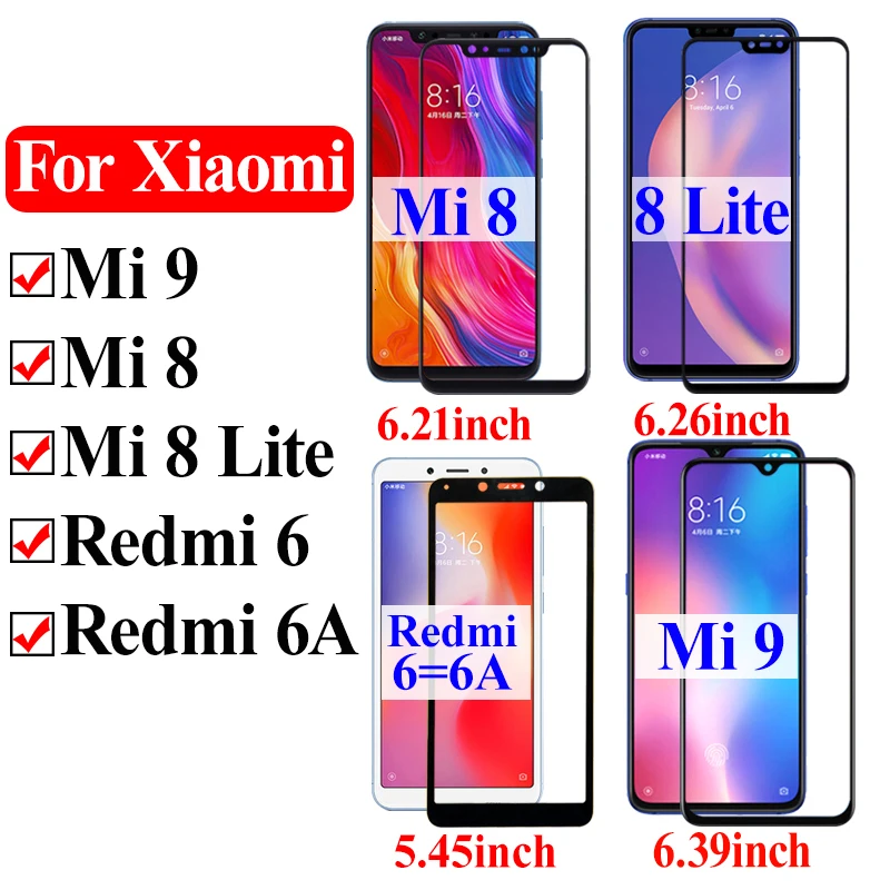 Защитное стекло для Ksiomi 9 mi 8 Lite протектор экрана Xiaomi Redmi 6 6A Armor Xiomi mi8 lite легкий лист