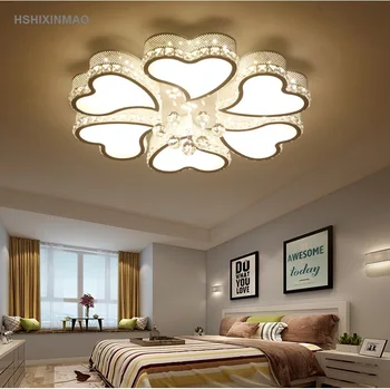 

New Creative heart-shaped living room LED ceiling lamp romantic bedroom study crystal simple modern Ceiling lights AC110-240V