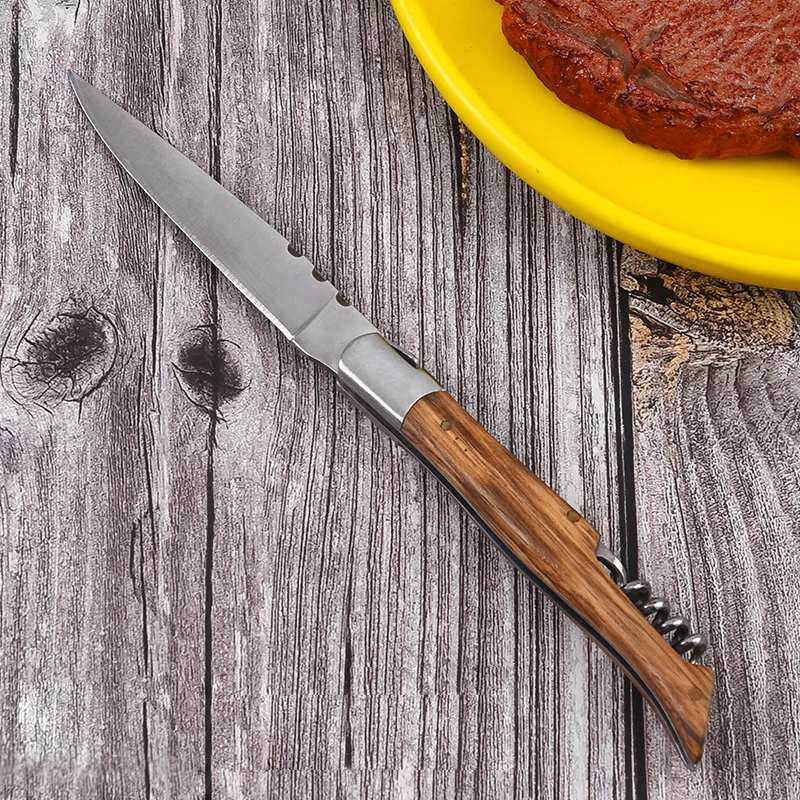 Laguiole Wood Folding knife Japanese Fold Wine Pocket Carry knives Portable Fruit Dinner Steak Survival Outdoor Picnic Tool pocket knife,steak knife,fruit knife