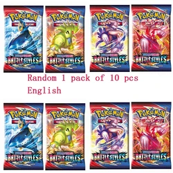 Jeu de cartes Pokemon, Collection de cartes de combat, cartes de commerce, Version anglaise et française, jouet d'entraînement pour enfants, 10 pièces 