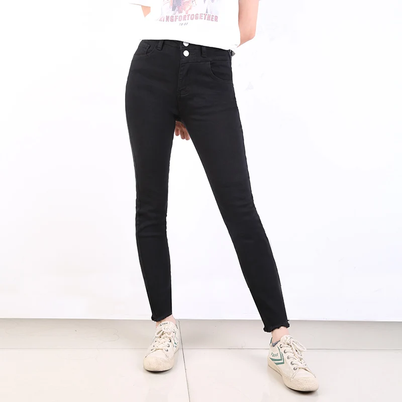 LEIJIJEANS, новинка, большие размеры, женские черные джинсовые брюки, двубортные, модные, обтягивающие, для девушек, джинсы