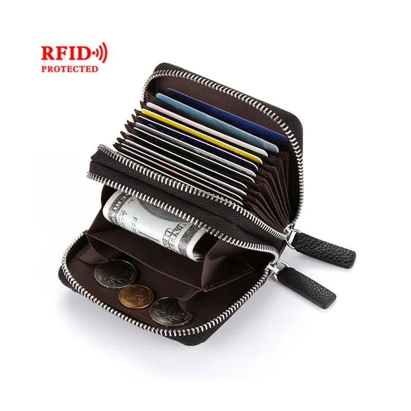Creative ladies wallet Accordion Style double zipper multi-function card package card set coin purse