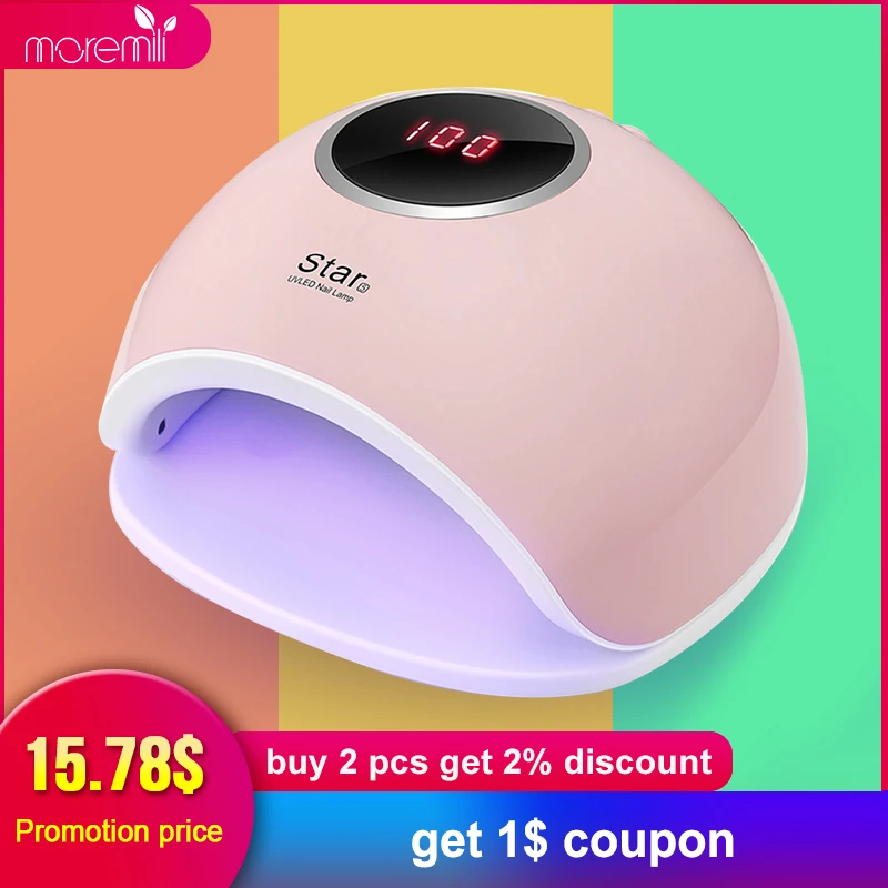

Moremili Star 5 Nail Lamp 72 W UV LED Ice Lamp for Gel Polish Nail Dryer All For Manicure Gel Varnish Hybrid UV Nail Lamp