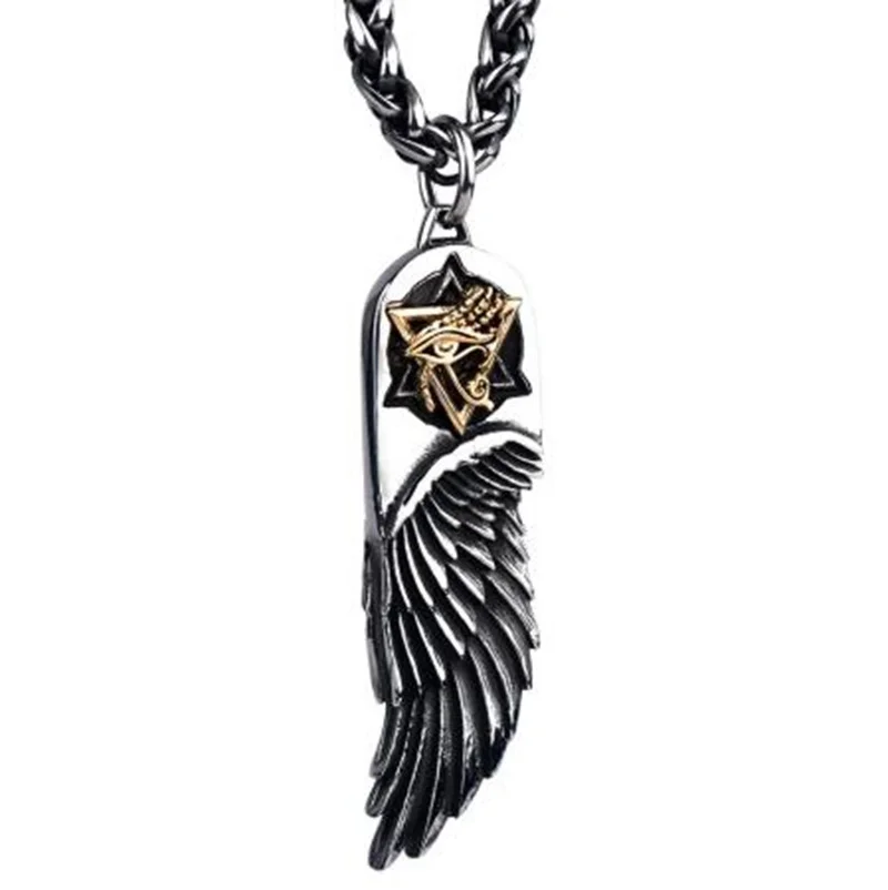 Мужское ожерелье с перьями из нержавеющей стали Horus|Подвески| |