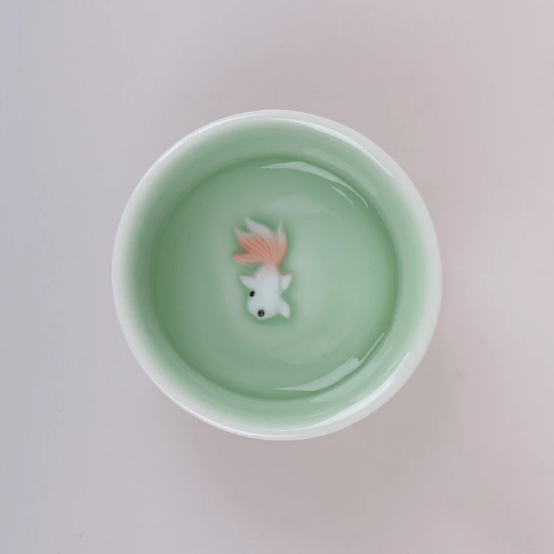 Ceramic Golden Fish Tea cup Chinese Drinkware Tea Cup gift Teapot Ceramic China Kung Fu Tea Set Ceramic cup