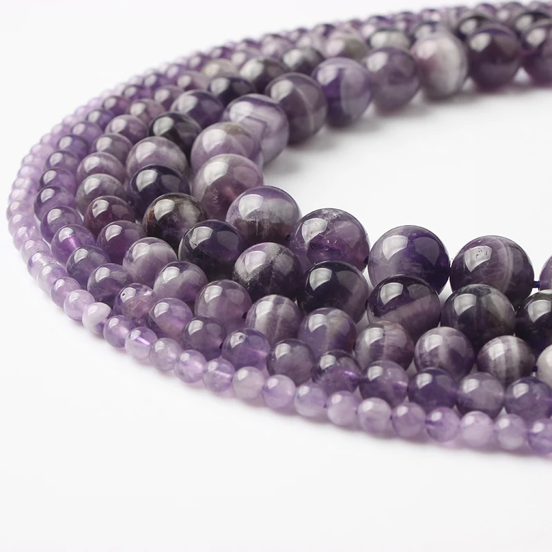 LanLi модные ювелирные изделия из аметистов бусины россыпью 4 6 8 10 12 мм аксессуары