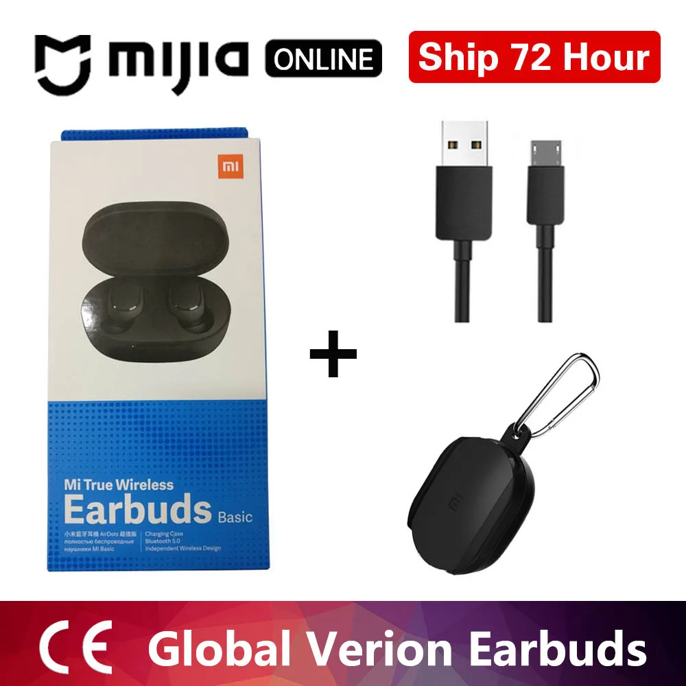 Беспроводные стерео наушники Xiaomi redmi airdots TWS с Bluetooth 5,0, шумоподавление с микрофоном, гарнитура, управление ии - Цвет: redmi outdoor black