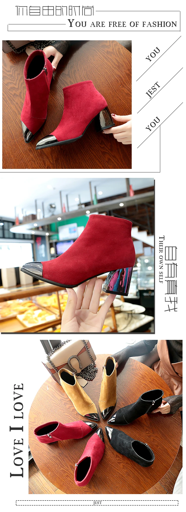 Женские ботинки; модная обувь на высоком квадратном каблуке; женские осенние ботинки martin с острым носком