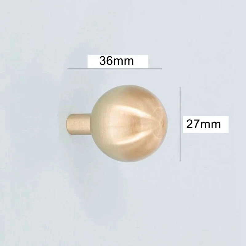 Матовый латунный ящик шкафа кухонные ручки золотой шар формы шкаф двери мебель Pulls-4Pack - Цвет: 27x36mm