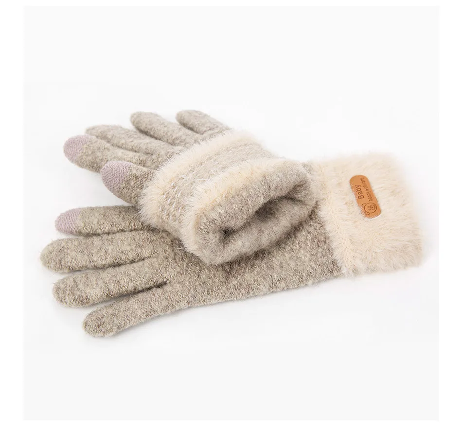 Модные детские зимние перчатки вязаные мягкие зимние теплые перчатки эластичные мягкие перчатки для мальчиков и девочек от 5 до 9 лет