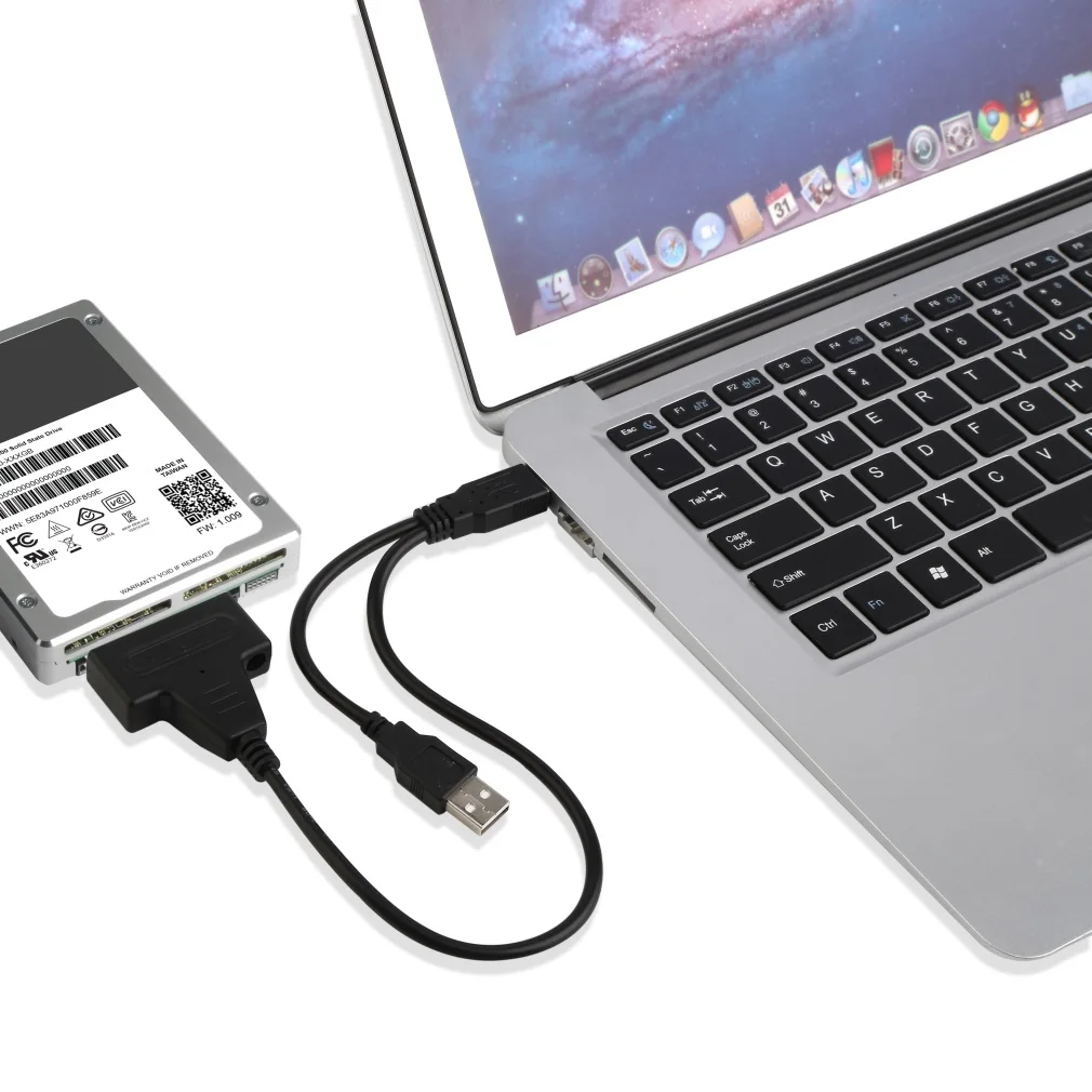 Портативный размер двойной USB в SATA линии USB2.0 данных и кабель питания адаптер