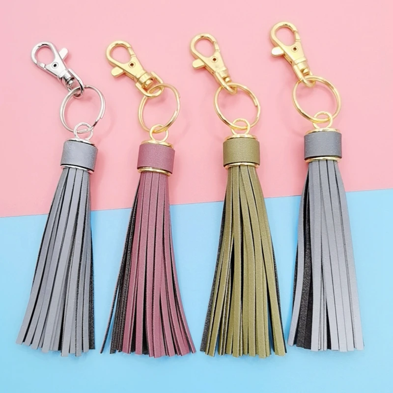 Big Sale Fluorescent PU Tassel Keychain with Alloy Lobster Clasp Bling ...