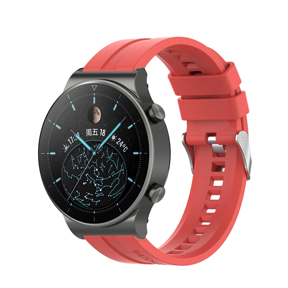 Silicone Smartwatch Band, 22mm Replacement Strap, Multiple Colors