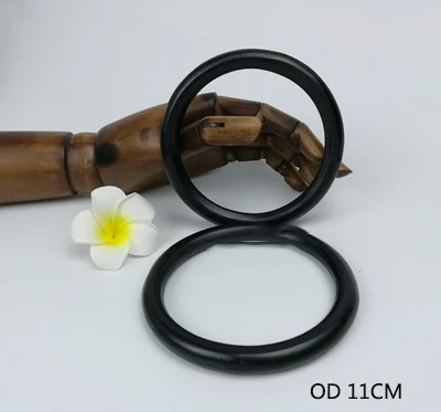 1 пара 11,14 см Meetee деревянное кольцо DIY сумка ручные аксессуары деревянная сумка Рамка круглая ручная деревянная рамка под Кошелек 3 цвета - Цвет: 11cm Black