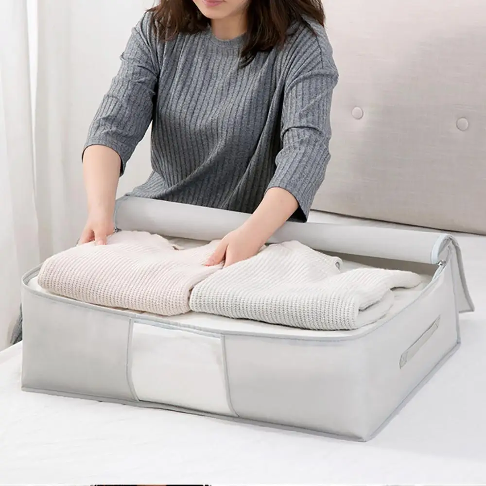 Portable Underbed Storage Boxes Household Clothes Storage Bags Folding Closet Organizer for Pillow Quilt Blanket