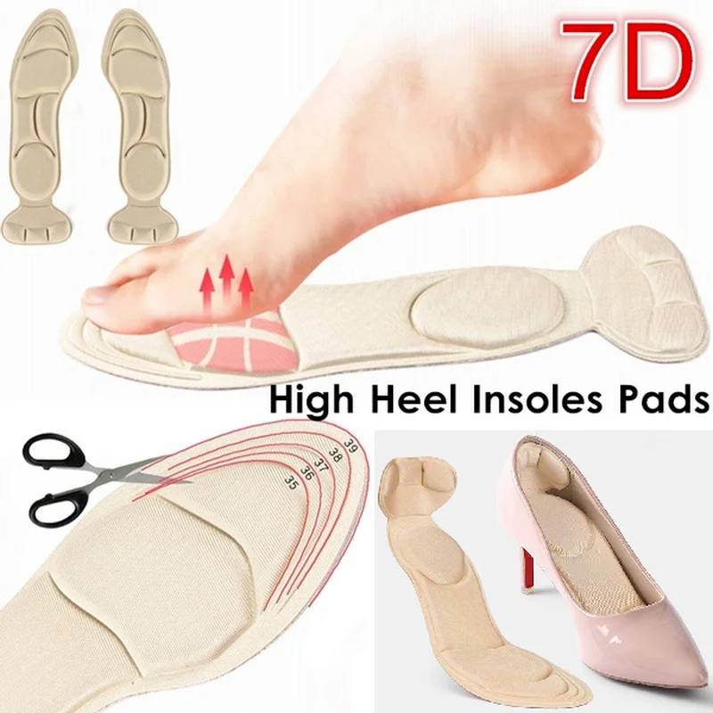 

Insole Pad Inserts Heel Post Back Breathable Anti-slip for High Heel Shoe Sports Shoes Insoles 7D Memory Foam Cushion Foot Pad