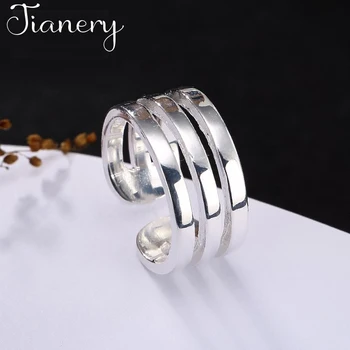 

JIANERY Fashion 925 Sterling Silver Multi-layer Rings For Women Girls Statement Opening Finger Ring Jewelry Wholesale