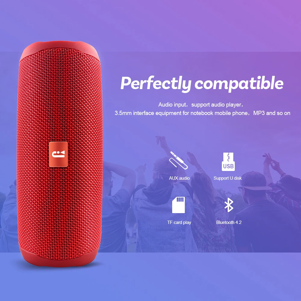 Водонепроницаемый портативная bluetooth-колонка колонка с высокой бас стерео сабвуфер для компьютера музыкальный центр Boom Box Поддержка TF FM радио