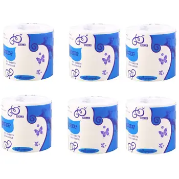

6 Rolls Toilet Paper 3-Layer Bathroom Kitchen Household Living Room Tissue Party Supplies Disposable Practical Toilet Paper