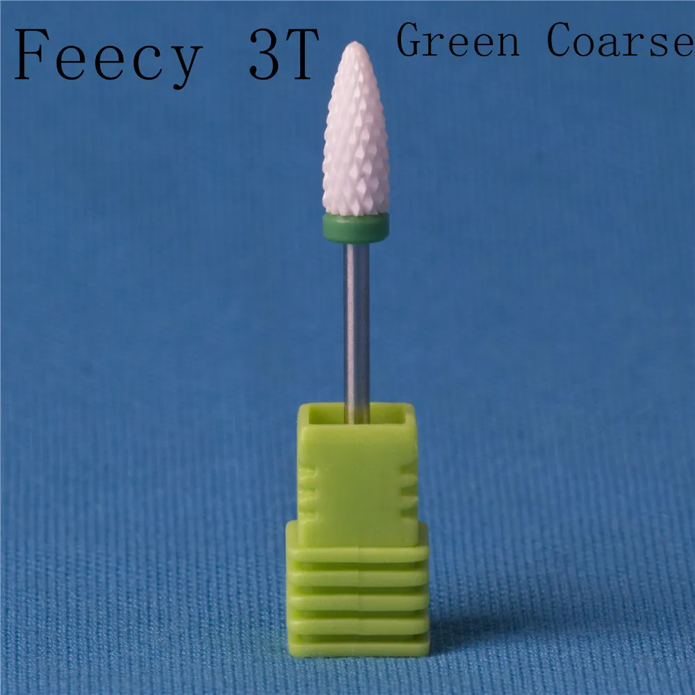 Feecy 3T green C Фреза для маникюра, фреза для ногтей, фреза для педикюра, фреза для ногтей, фреза для дизайна ногтей, керамическая фреза для маникюра - Цвет: Feecy 3T green C