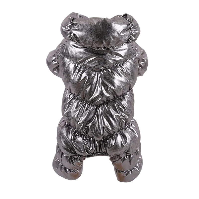 Silver Одежда для собак Утепленная зимняя теплая флисовая куртка для питомца для маленьких собак водонепроницаемый комбинезон Чихуахуа Одежда Комбинезоны - Цвет: Silver
