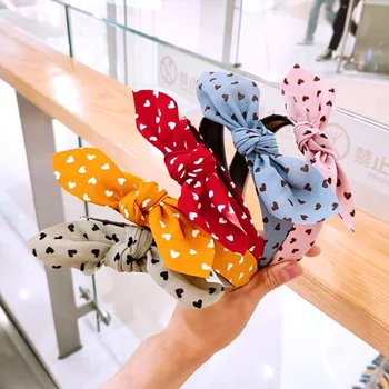 

Bow Hair Band Polka Dot Headband Little Daisy Headdress Toothed Headband Rabbit Eared-Style Hai