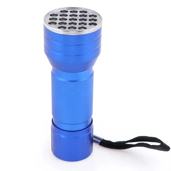 

1PC Waterproof Blue 21 LED UV Flashlight Portable Fluorescent Detector LED Light