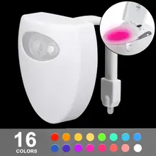 

16 Color Smart Bathroom Toilet Night Light Body Sensing Automatic LED Motion Activated On/Off Seat Sensor Lamp