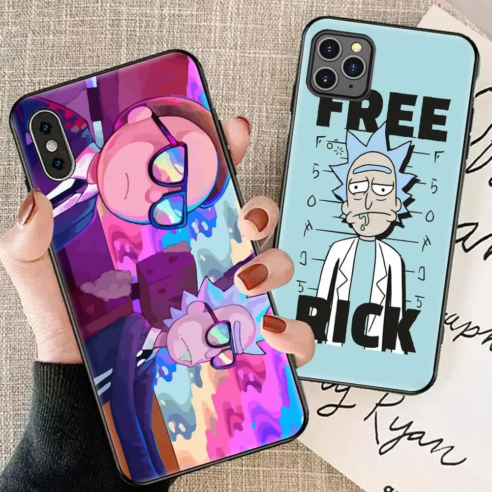 

Rick and Morty colorful Silicone Phone Case for iphone 11 pro max xr x xs max 8 plus 7 7plus 8plus 6 6s coque shockproof cover